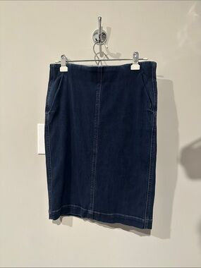LOFT Dark Navy Denim Pencil Skirt